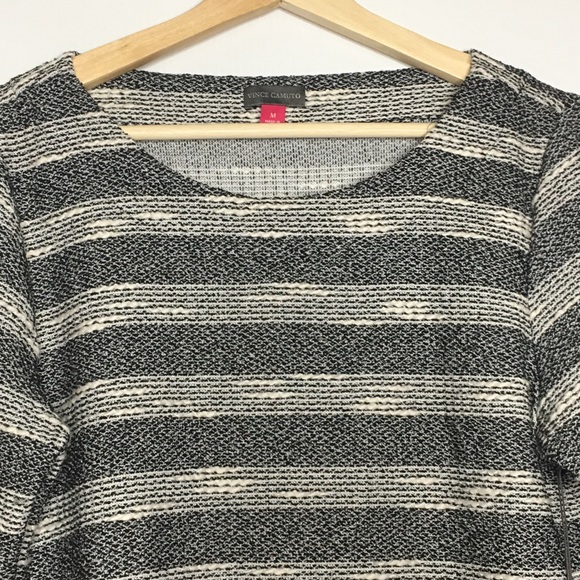 Vince Camuto Stripe Knit 3/4 Sleeve Sweater Top - Picture 6 of 9
